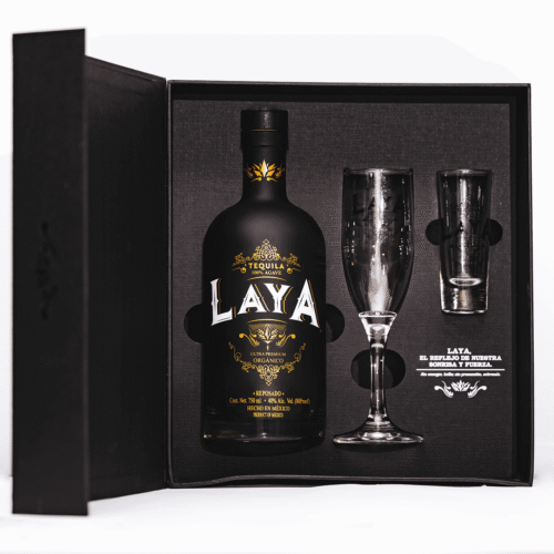Caja de regalo Tequila Laya Reposado Black Edition